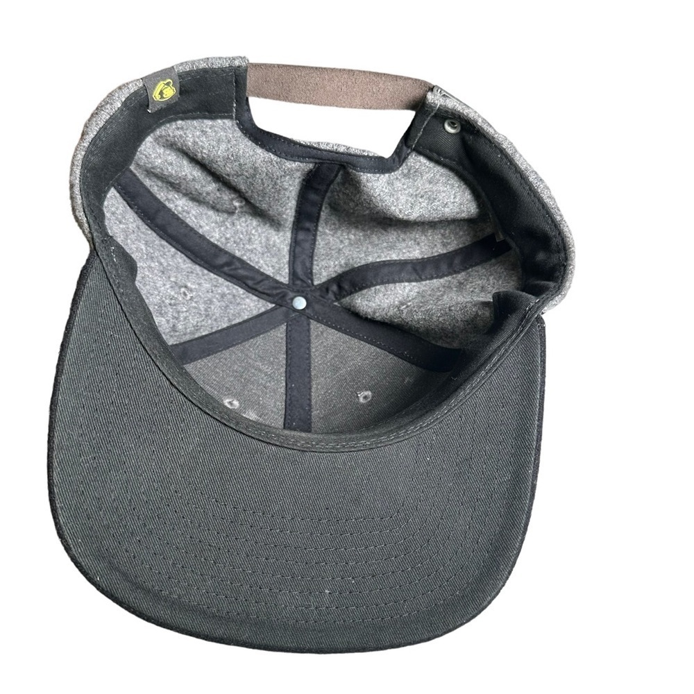 Captuer Headwear 6 Panel Melton Wool Hat Black Gray View 2